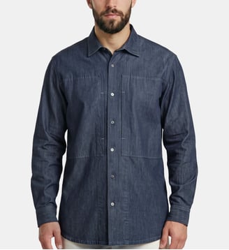 Chemise Regular Panelled Pocket - G-Star - Bleu brut