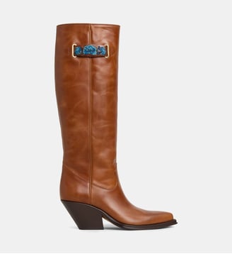 Bottes western Azelan en cuir  - Chloé - Amber brown