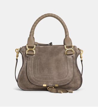 Sac à main Marcie cuir velours - Chloé - Grey