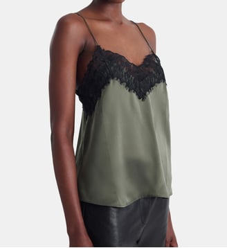 Caraco Newin en soie et dentelle - Iro - Lichen