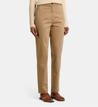 Pantalon chino droit Cyril P coton stretch - Jodhpur - Beige foncé