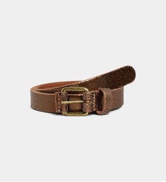 Ceinture fine Hicat croûte de cuir - Galeries Lafayette - Bronze