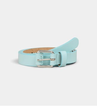Ceinture fine Hicat G cuir - Galeries Lafayette - Bleu clair