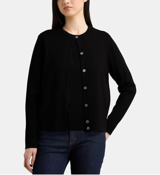 Cardigan Nya droit fine maille - Galeries Lafayette - Noir