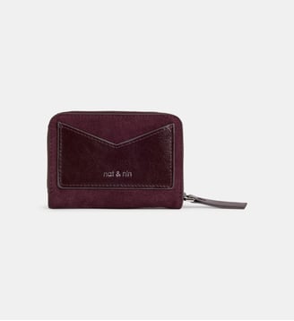 Portefeuille Pia en cuir - Nat & Nin - Aubergine