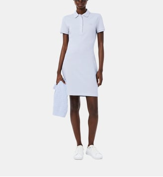 Robe polo slim courte coton piqué stretch - Lacoste - Bleu clair
