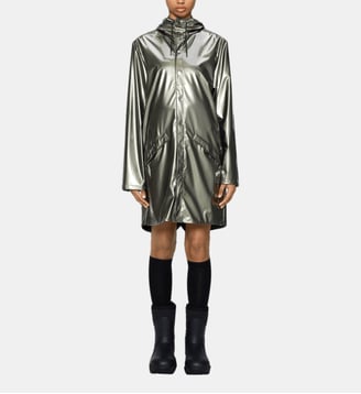 Imperméable mi long enduit capuche - Rains - Argent