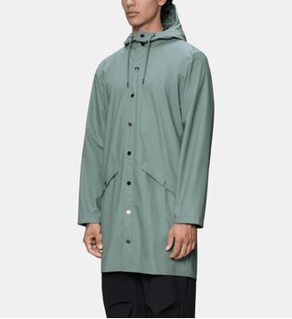 Imperméable mi long enduit capuche - Rains - Sauge