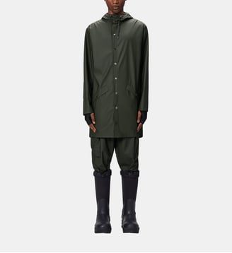 Imperméable mi long enduit capuche - Rains - Kaki foncé