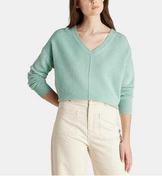 Pull Donna laine et cachemire - Galeries Lafayette - Bleu grisé