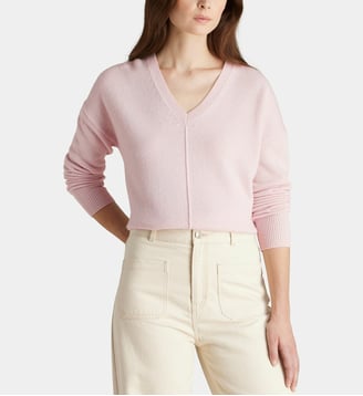 Pull Donna laine et cachemire  - Galeries Lafayette - Rose clair