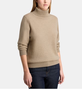 Pull Dobra col roulé en cachemire  - Galeries Lafayette - Beige foncé