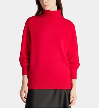 Pull Dobra col roulé en cachemire  - Galeries Lafayette - Rouge groseille