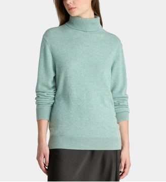 Pull Dobra col roulé en cachemire  - Galeries Lafayette - Bleu grisé