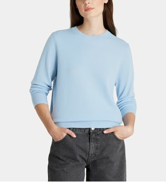 Pull droit Zabri en cachemire - Galeries Lafayette - Bleu clair
