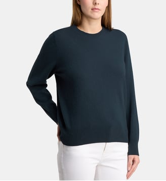 Pull droit Zabri en cachemire  - Galeries Lafayette - Bleu marine