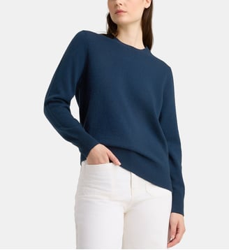 Pull droit Zabri en cachemire - Galeries Lafayette - Bleu marine