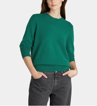 Pull droit Zabri en cachemire  - Galeries Lafayette - Vert anglais