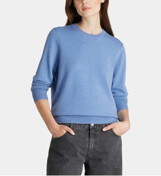 Pull droit Zabri en cachemire - Galeries Lafayette - Bleu azur