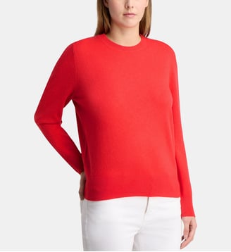 Pull droit Zabri en cachemire - Galeries Lafayette - Rouge fluo