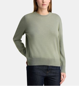 Pull droit Zabri en cachemire  - Galeries Lafayette - Kaki grisé