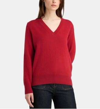 Pull droit Zabri en cachemire - Galeries Lafayette - Orange brique
