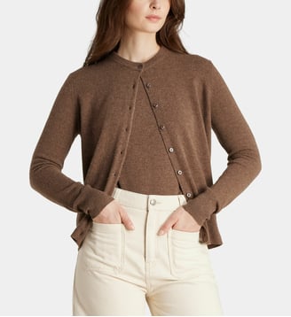 Cardigan droit Zacao en cachemire - Galeries Lafayette - Beige foncé