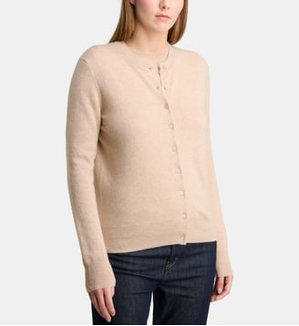 Cardigan droit Zacao en cachemire - Galeries Lafayette - Beige