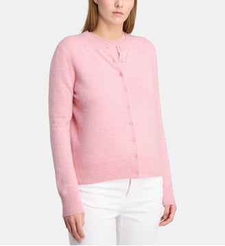 Cardigan droit Zacao en cachemire - Galeries Lafayette - Rose pâle