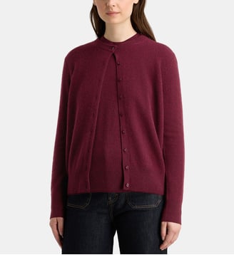 Cardigan droit Zacao en cachemire - Galeries Lafayette - Rouge sangria