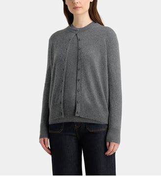 Cardigan droit Zacao en cachemire - Galeries Lafayette - Gris foncé