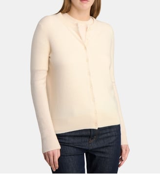 Cardigan droit Zacao en cachemire - Galeries Lafayette - Écru