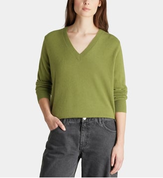 Pull droit Zocon en cachemire - Galeries Lafayette - Vert gazon