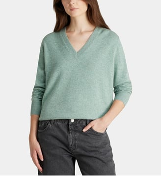 Pull droit Zocon en cachemire - Galeries Lafayette - Bleu grisé