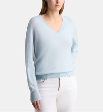 Pull droit Zocon en cachemire - Galeries Lafayette - Bleu ciel