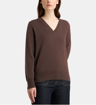 Pull droit Zocon en cachemire - Galeries Lafayette - Marron café
