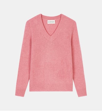 Pull droit en cachemire - Bompard - Rose camée