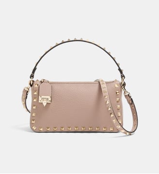 Petit sac à bandoulière Rockstud en cuir - Valentino Garavani - Poudre