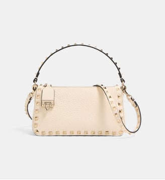Petit sac à bandoulière Rockstud en cuir - Valentino Garavani - Light ivory