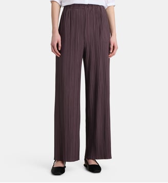 Pantalon large Uma plissé - Samsoe Samsoe - Marron chocolat