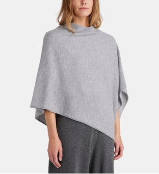 Poncho Zollie cachemire - Galeries Lafayette - Gris clair