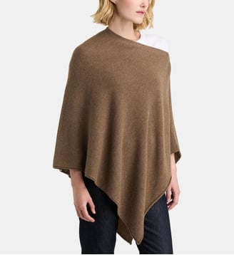 Poncho Zollie cachemire - Galeries Lafayette - Beige foncé