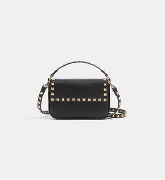 Sac pochette Rockstud en cuir de veau grainé - Valentino Garavani - Bleu