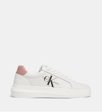 Baskets basse Cupsole cuir - Calvin Klein - Blanc et rose grisé