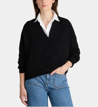 Cardigan court Tabiola laine et cachemire responsable femme - Galeries Lafayette - Noir