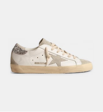 Baskets basses Super Star en cuir - Golden Goose - Blanc et gris