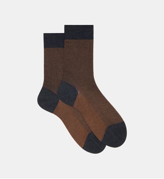 Chaussettes classiques en coton mélangé - Doré Doré - Orange et gris