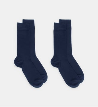 Lot de 2 paires de chaussettes en coton - Doré Doré - Bleu nuit