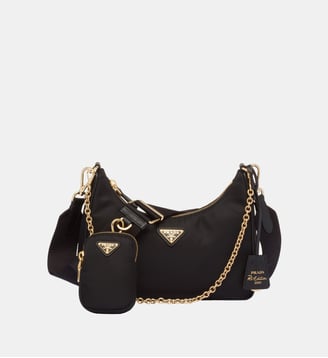 Sac à main Prada Re-Edition 2005 en Re-Nylon - Prada - Noir et doré