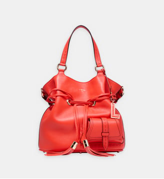 Sac seau Premier Flirt cuir - Lancel - Orange vif